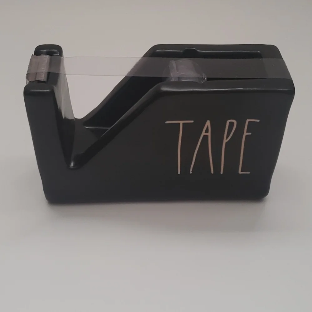 Rae Dunn Black Ceramic Tape Dispenser